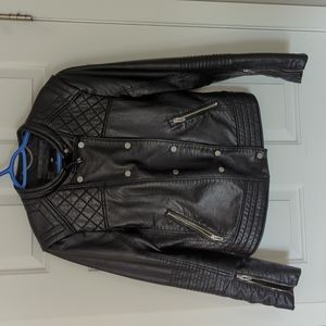 Women's faux leather black jacket